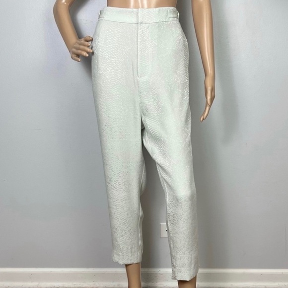 NEW EQUIPMENT TONAL SNAKESKIN PRINT CROPPED PANTS - Picture 2 of 9